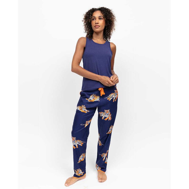 Cyberjammies Indigo Navy Tiger Print Pyjama Bottoms image number 3